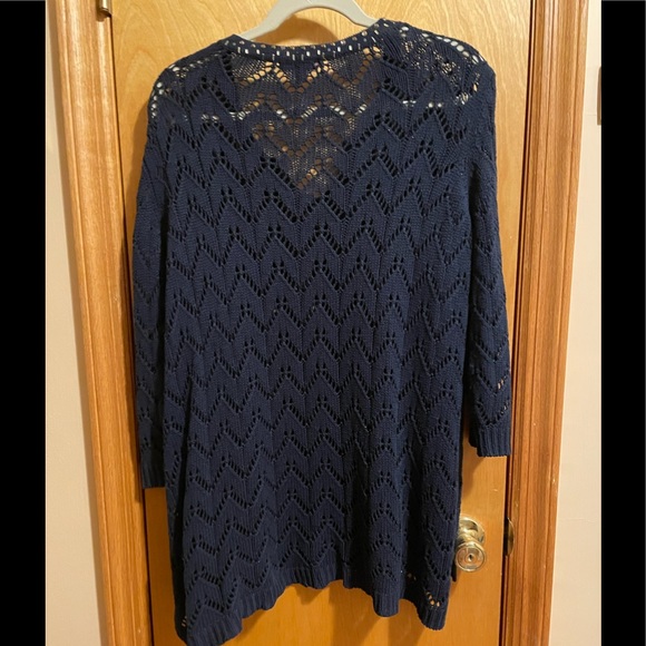 Navy blue plus size sweater - Picture 5 of 8